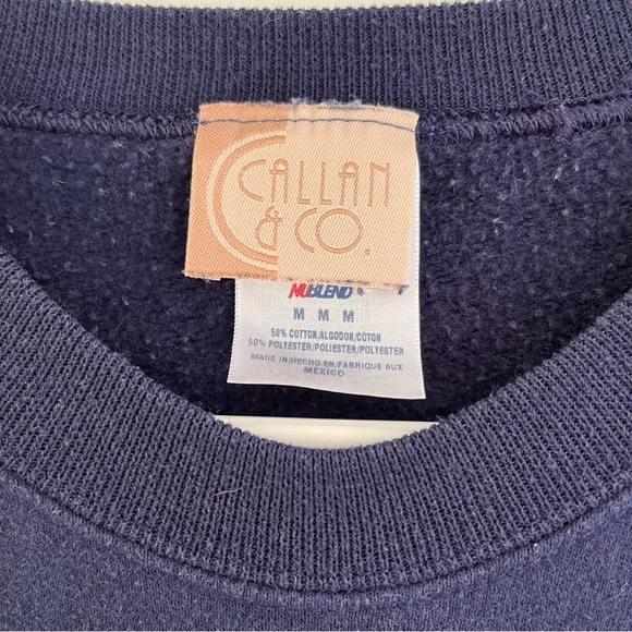 Vintage Callan & Co Embellished Christmas Reindeer Sweatshirt Navy Size Medium - Picture 4 of 5